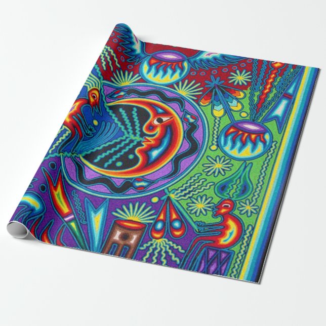 Oaxaca Mexico Mexican Mayan Tribal Art Boho Travel Wrapping Paper (Unrolled)