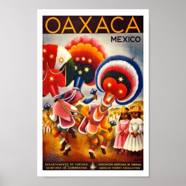 Oaxaca Mexico North America Vintage Travel Poster (Front)