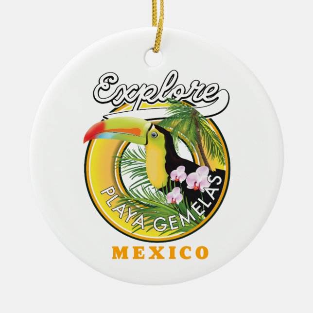Oaxaca Mexico travel logo Ceramic Ornament (Front)