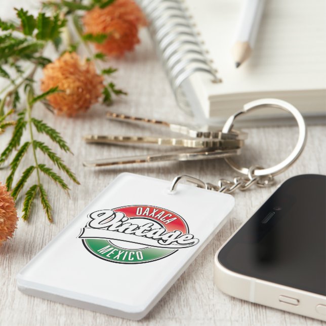 Oaxaca mexico vintage logo. keychain (Front Right)