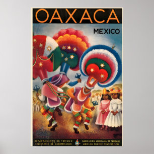 Oaxaca Mexico Vintage Travel Poster