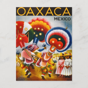 Oaxaca Mexico Vintage Travel Poster Restored Postcard