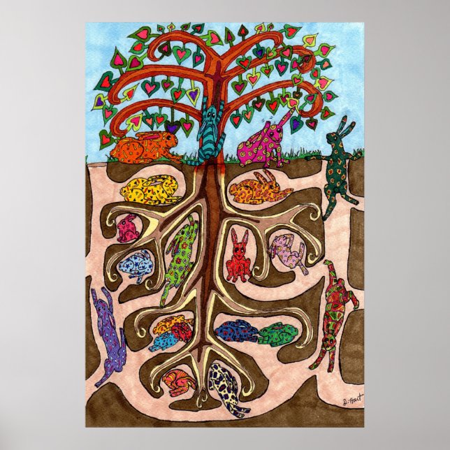 Oaxacan Bunny Tree of Life Poster (Front)