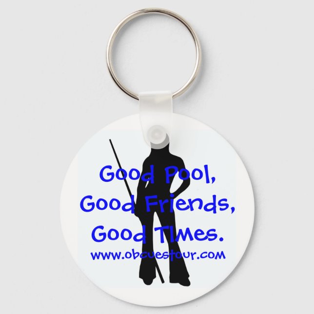 OB Cues Ladies 9-Ball Tour Slogan Keychain (Front)