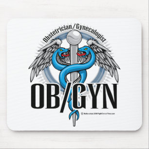 OB/GYN Blue Caduceus Mouse Pad