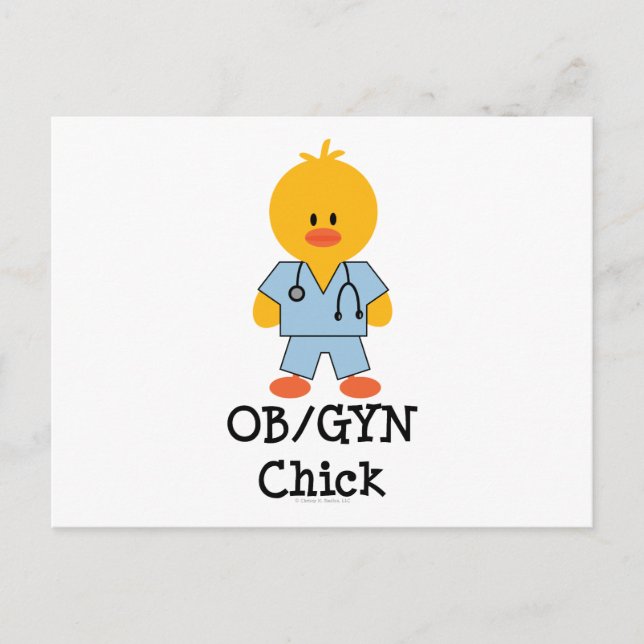 OB/GYN Chick Postcard (Front)