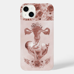 Ob/Gyn Midwife Floral Childbirth Cervix Ovaries iPhone 14 Plus Case