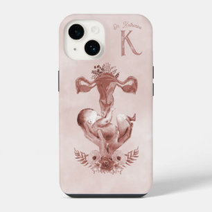 Ob/Gyn Midwife Floral Childbirth Cervix Ovaries iPhone 14 Case