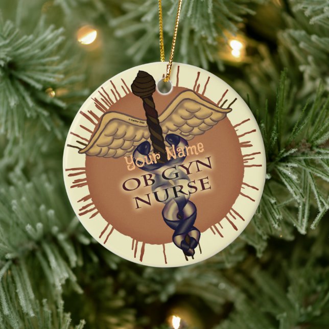 OB Gyn Nurse Caduceus  ornament (Tree)