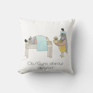 Ob/Gyn Quail Throw Pillow