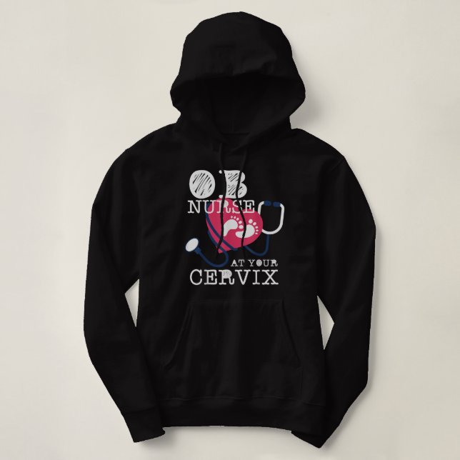 OB Nurse Funny Baby Delivery Labour Men Women Obst Hoodie (Design Front)