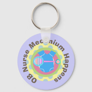 OB Nurse Gifts "Meconium Happens" Keychain