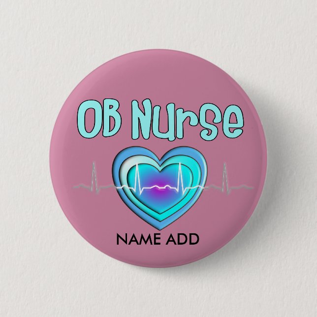 OB Nurse Name Buttons Customizable (Front)