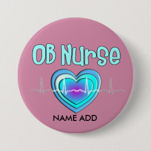 OB Nurse Name Buttons Customizable
