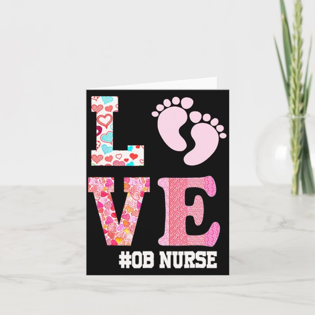 Ob Nurse Valentines Day Delivery Labor Nursing 1  Card (Front)