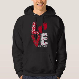 OB Nurse Valentines Day Delivery Labor Nursing Lov Hoodie