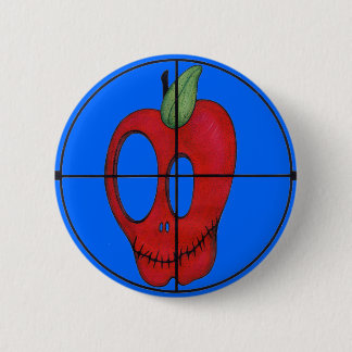 OBA Button, red apple skull target 2 Inch Round Button