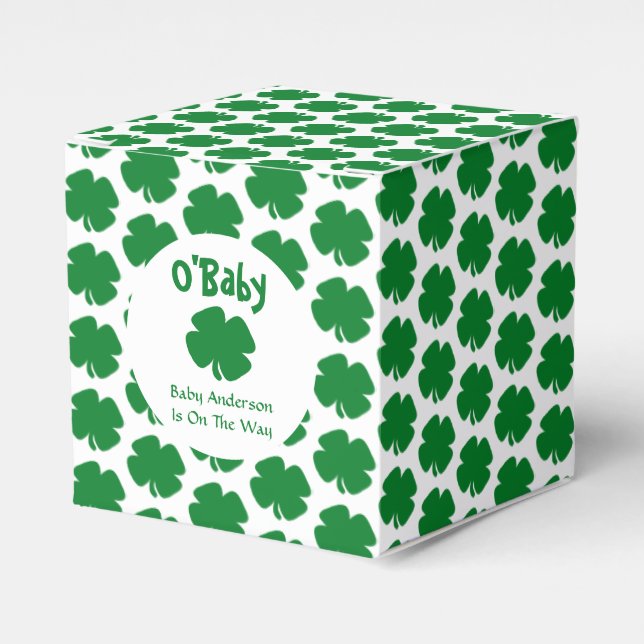 O'Baby St Patrick's Day Baby Shower Favor Box (Front Side)