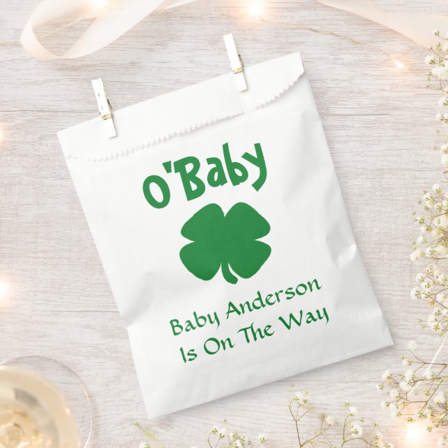 O'Baby St Patrick's Day Baby Shower Favour Bag (Clipped)
