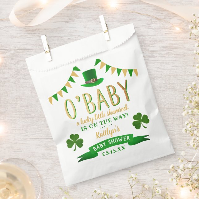 O'Baby St. Patrick's Day Baby Shower Favour Bag (Clipped)