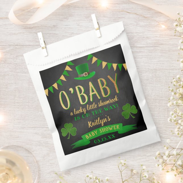 O'Baby St. Patrick's Day Baby Shower Favour Bag (Clipped)