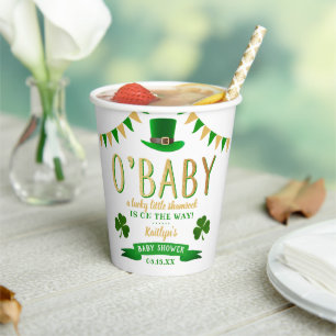 O'Baby St. Patrick's Day Baby Shower Paper Cups