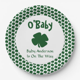 O'Baby St Patrick's Day Baby Shower Paper Plates