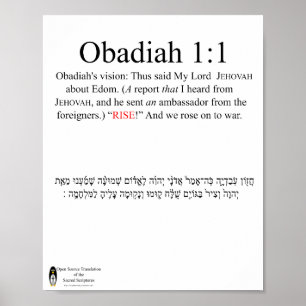 Obadiah 1:1 Poster