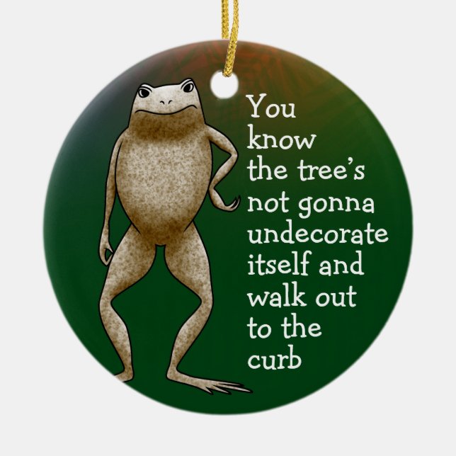 Obadiah Toad Tree Ceramic Ornament (Front)