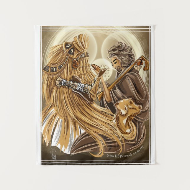 Obaluaiê and São Roque by Oradica N.C. Porciunica Tapestry (Front)