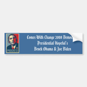 obama000_1, Comes With Change 2008 Democratic P... Bumper Sticker