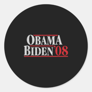 Obama 08 Shirt - Retro Campaign Obama Biden Classic Round Sticker