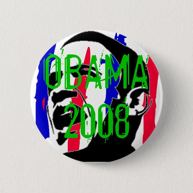 Obama 2008 2 inch round button (Front)