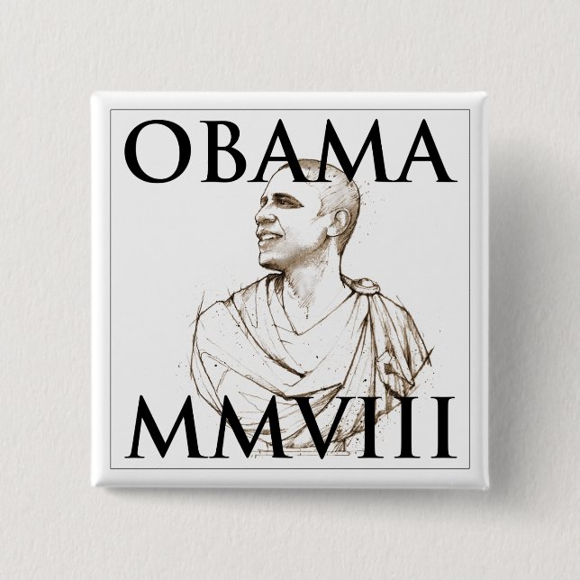 Obama 2008 2 inch square button (Front)