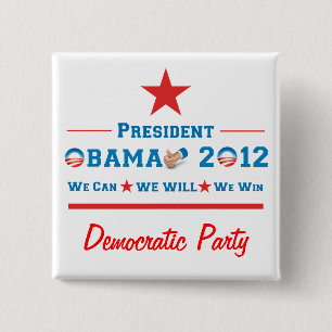 Obama 2012 2 inch square button