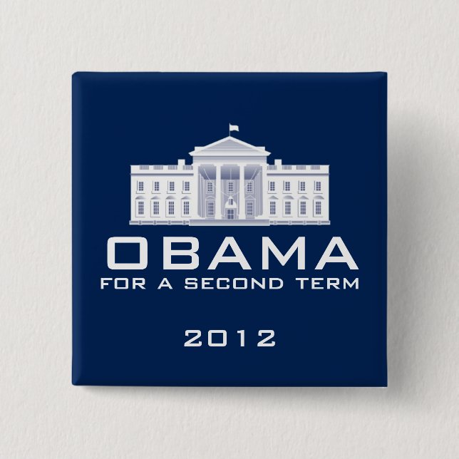 Obama 2012 2 inch square button (Front)