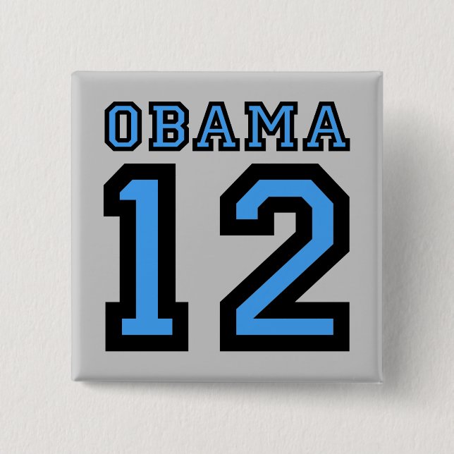 Obama 2012 2 inch square button (Front)