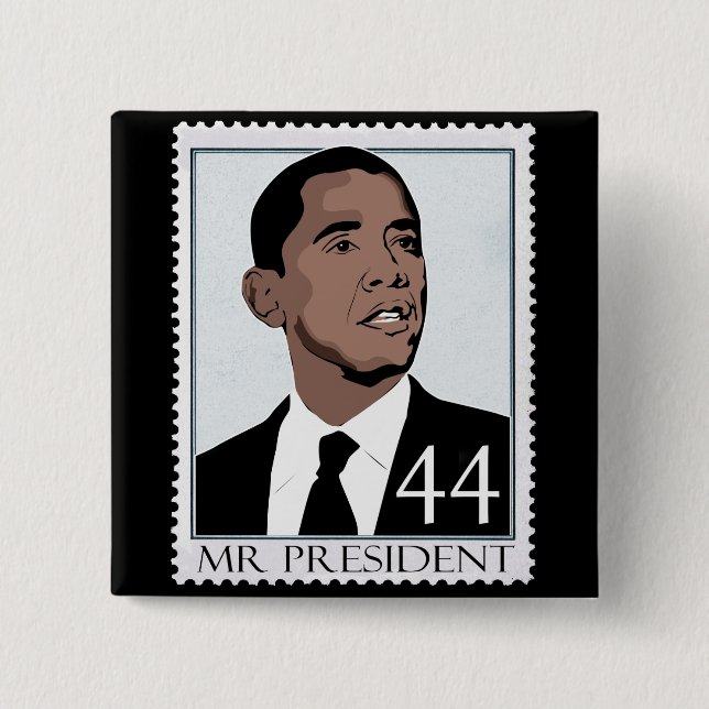 Obama 2012 2 inch square button (Front)