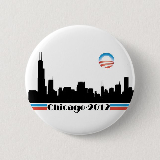 Obama 2012 - Chicago Skyline 2 Inch Round Button (Front)