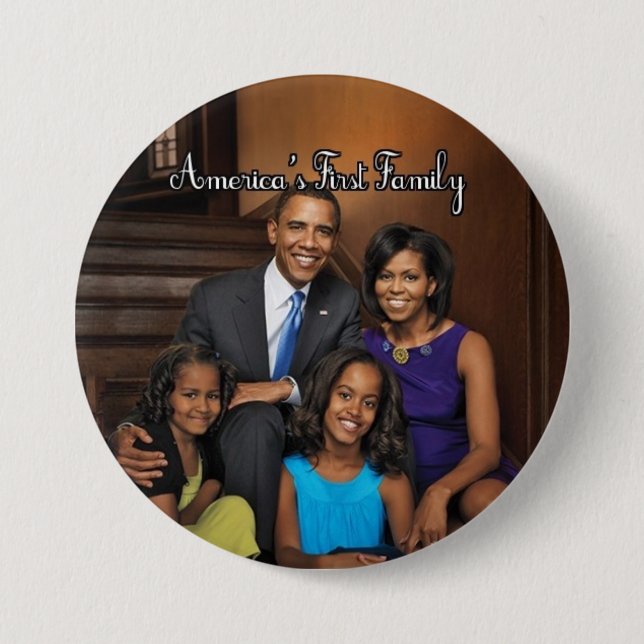 OBAMA 2012 FAMILY PORTRAIT 3 INCH ROUND BUTTON (Front)