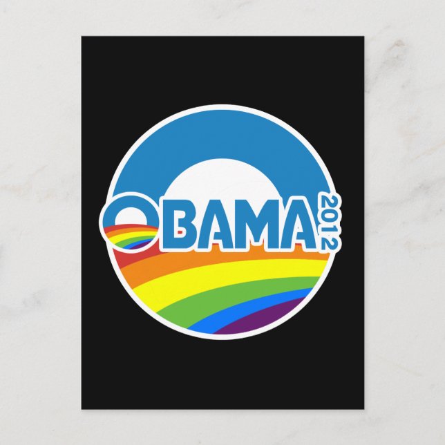 Obama 2012 Gay Pride Rainbow Postcard (Front)