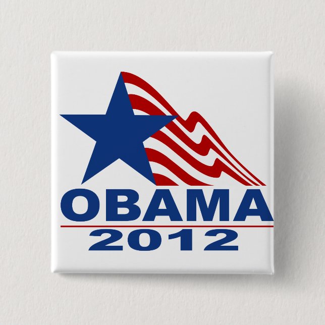 Obama 2012 Merchandise 2 Inch Square Button (Front)