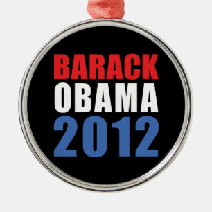 Obama 2012 metal ornament