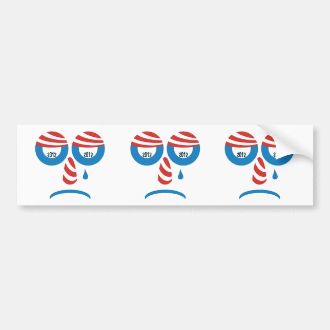 Obama 2012 Sad Face Bumper Sticker (Front)