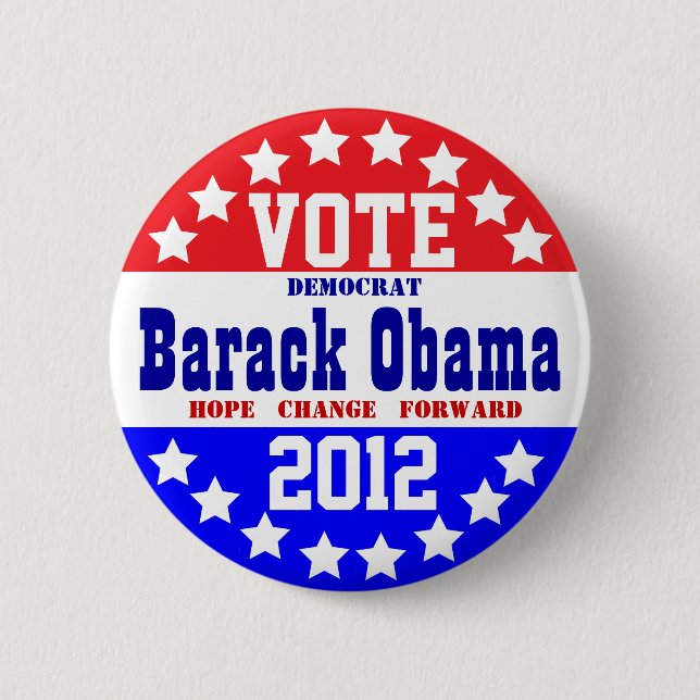 Obama 2012 (Vintage Style) 2 Inch Round Button (Front)