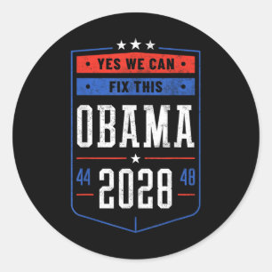 Obama 2028 44 48 classic round sticker