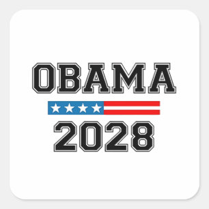 Obama 2028 Democracy Election USA Square Sticker