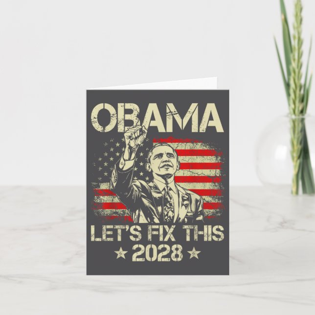 Obama 2028 Let's Fix This Obama 48th President Card (Front)