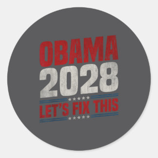 Obama 2028 Let's Fix This Obama 48th President Classic Round Sticker