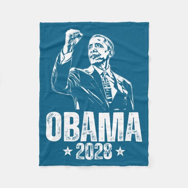 Obama 2028 Let's Fix This Obama 48th President Fleece Blanket (Front)